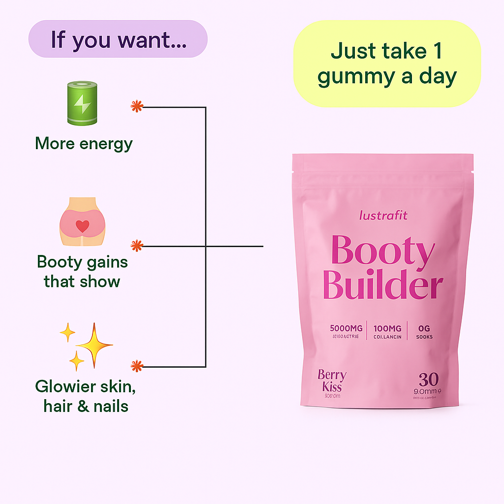 Booty Builder™  Sugar-Free Collagen & Creatine Gummies for Glute Growth 🍑