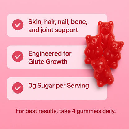 Booty Builder Gummies – Collagen + Creatine for Strength, Recovery & Glow